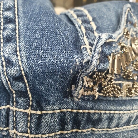 Miss Me Women's Jeans JP4656-6 Signature‎ JP9000B Boot Cut Bling Pockets Sz 29 - Picture 11 of 12